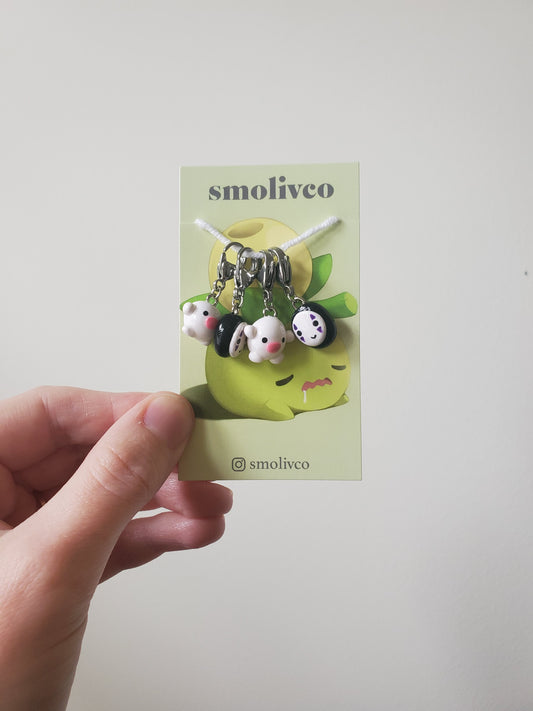 Ghibli Ghosts Handmade Clay Stitch Markers (Set of 4)
