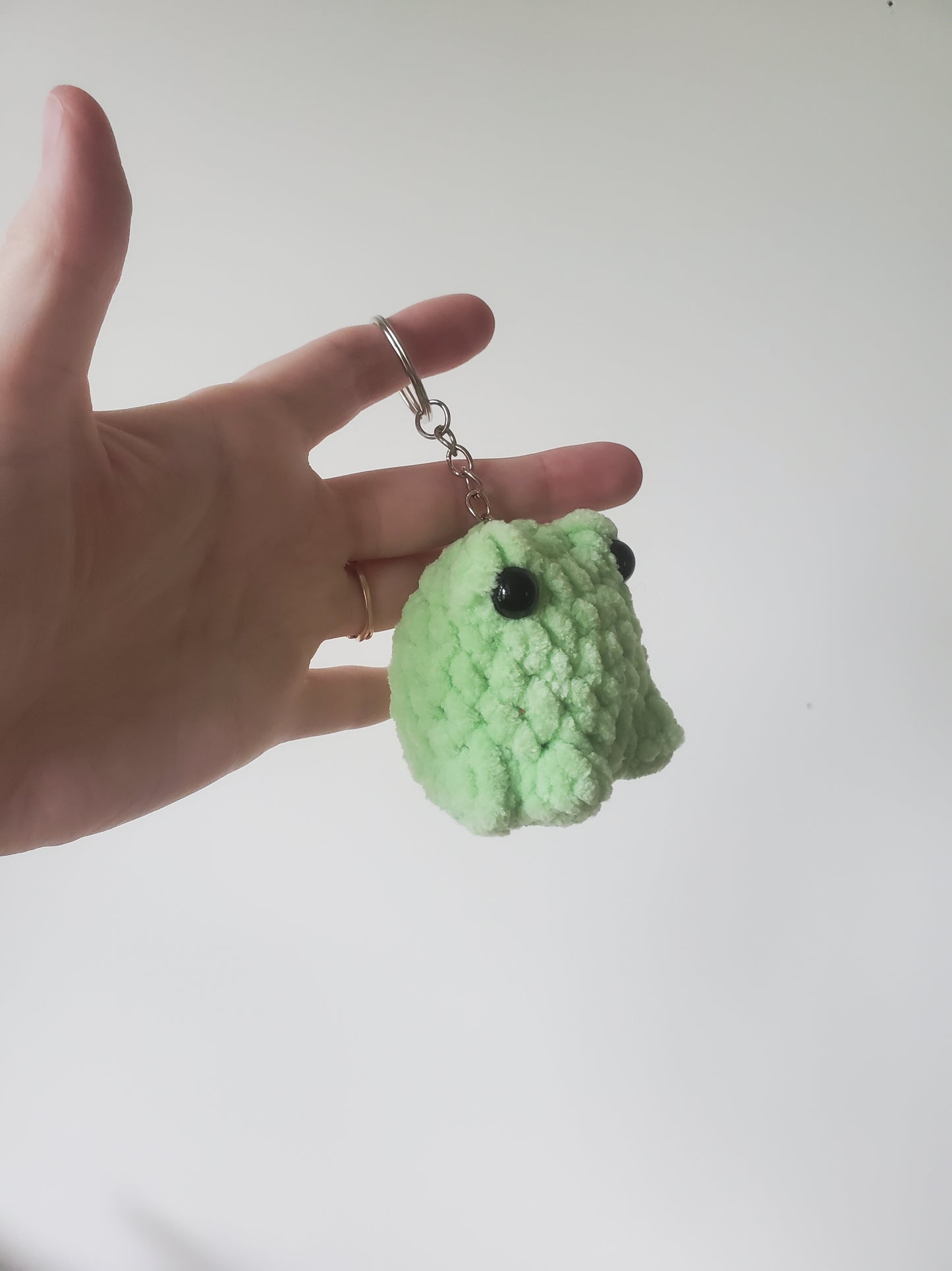 Marc the Frog Crochet Keychain